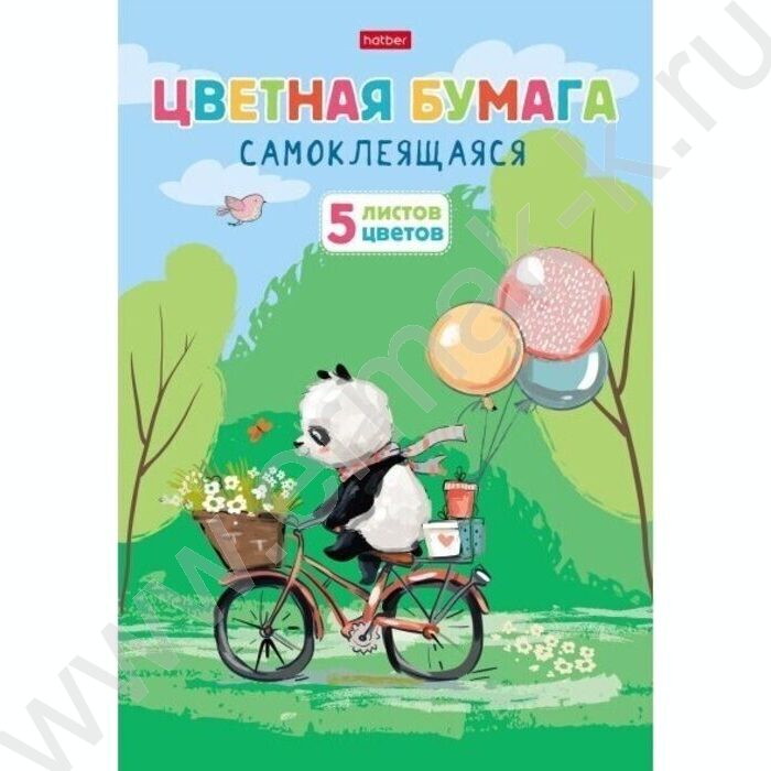 Бумага цв. самокл А4  5л/5цв "FunnyPanda" | Фото 1
