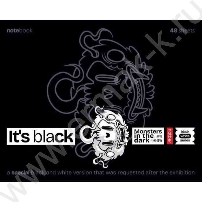 Тетрадь  48л клетка "It's black" 5видов | Фото 3