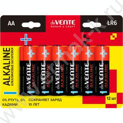 Батарейка "Alkaline" алкалиновая, АА, LR06 /блистер 12шт/ | Фото 1