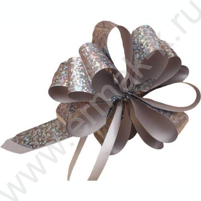 Бант-шар голография 2,3см серебряный | Фото 1