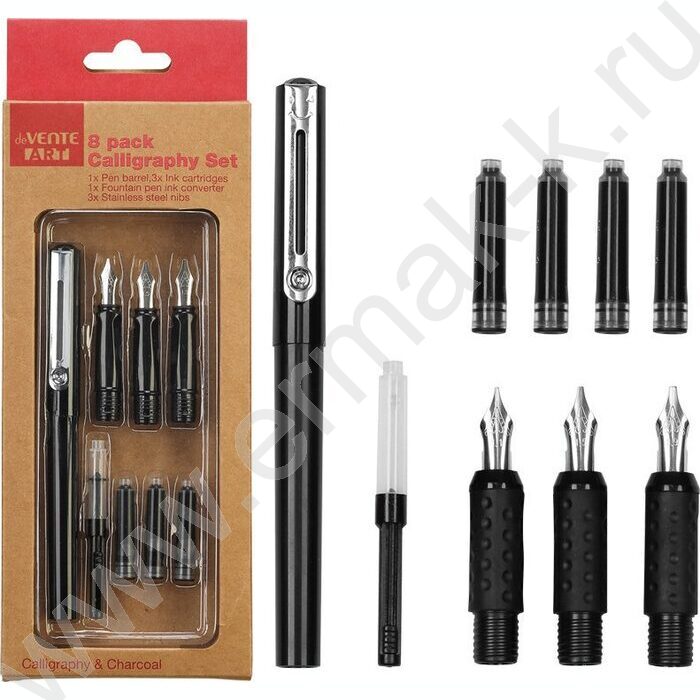Набор д/каллиграфии "ART" 8 шт (корпус ручки, 3насадки с 3-мя разными перьями, конвертер для руч | Фото 1