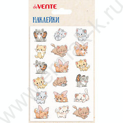 Наклейки объемные, мягкие 10*15см "Милые котята", puff, многоразовые /блистер | Фото 1