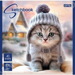 Скетчбук  40л А5 "Котики-артисты" без линовки 100г/кв.м | Фото 1