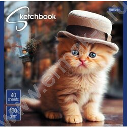 Скетчбук  40л А5 "Котики-артисты" без линовки 100г/кв.м | Фото 2