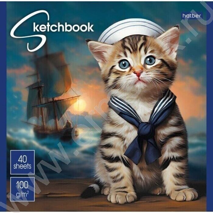 Скетчбук  40л А5 "Котики-артисты" без линовки 100г/кв.м | Фото 3