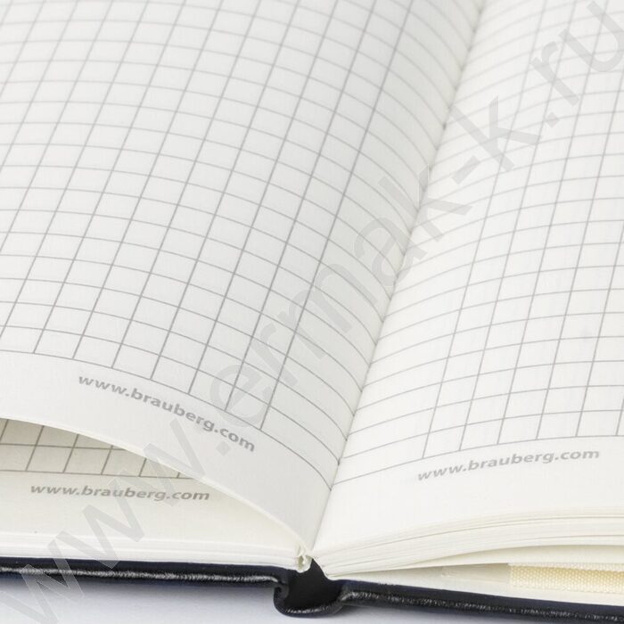 Бизнес-блокнот  80л А5 "Metropolis" /тв.обл. клетка /резинка /ляссе /черный | Фото 6