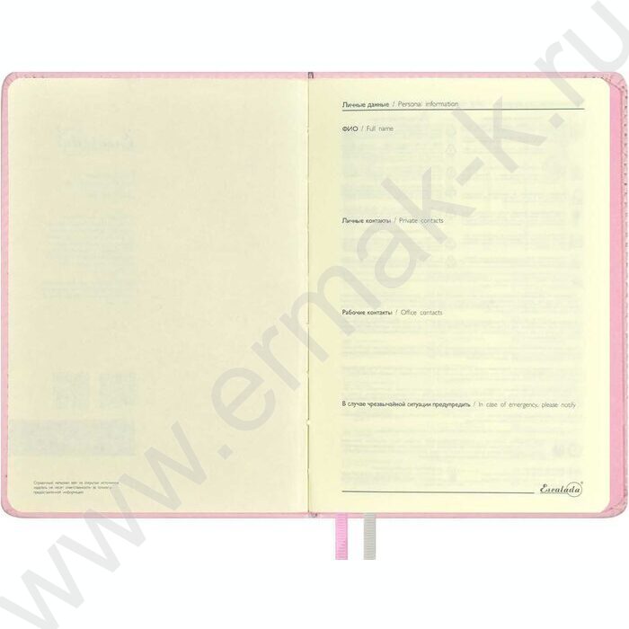 Ежедневник н/дат А6+ 120л Escalada,Плонже розовый /твёрдый переплёт с поролоном, искусственная к | Фото 4