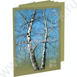 Папка д/смешанных техник А4 15л "Березы"  (св.-корич. 200г/м2) | Фото 1