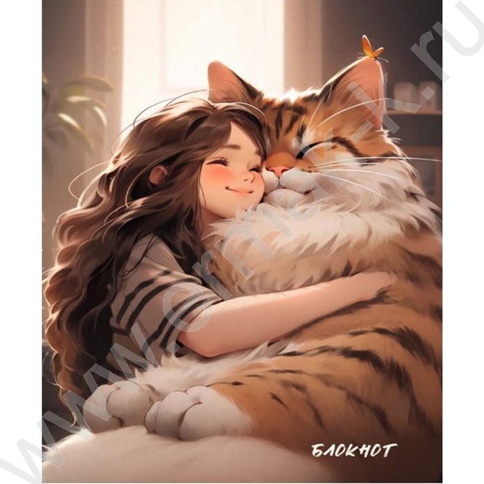 Блокнот  40л А6 спираль "Большой пушистый кот" ассорти | Фото 2