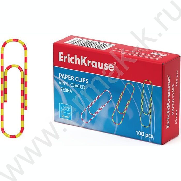 Скрепки 33мм /100шт Зебра ассорти | Фото 2