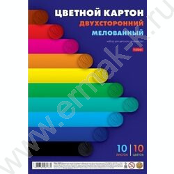 Картон цв. мелов.двухсторонний А4 10л/10цв Векторные линии | Фото 1