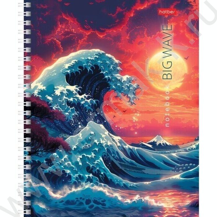 Тетрадь  48л клетка/спираль "Большая волна" 4вида | Фото 3