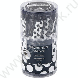 Карандаш механический 0,7мм с ластиком Black&White.Polka Dots | Фото 4