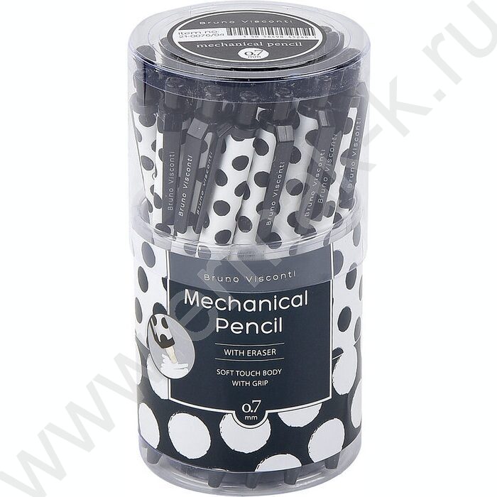 Карандаш механический 0,7мм с ластиком Black&White.Polka Dots | Фото 4