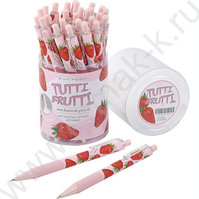 Карандаш механический 0,7мм с ластиком TUTTI FRUTTI. Клубника | Фото 3
