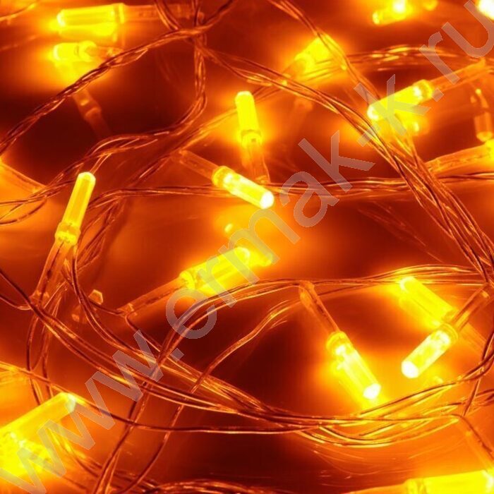 Эл./гирлянда LED 100 ламп Вьюн, 10м,желтый,пост свечн,ПВХ,проз 220 | Фото 3