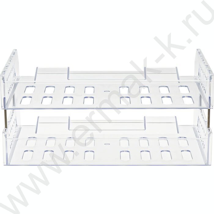Лоток горизонтальный сетчатый "Сити" прозрачный /широкая загрузка /уп.2шт на мет.стержнях | Фото 3