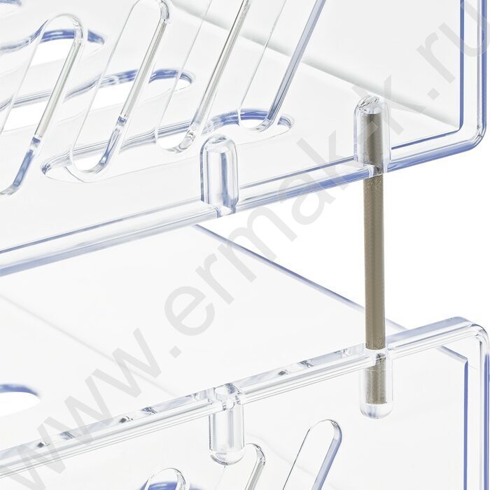 Лоток горизонтальный сетчатый "Сити" прозрачный /широкая загрузка /уп.2шт на мет.стержнях | Фото 5