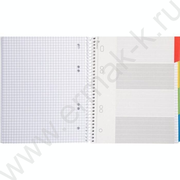 Тетрадь 120л клетка/спираль /4 цв. разделителя, перфорация на отрыв/тв.обл.Soft-touch "Four Devi | Фото 2