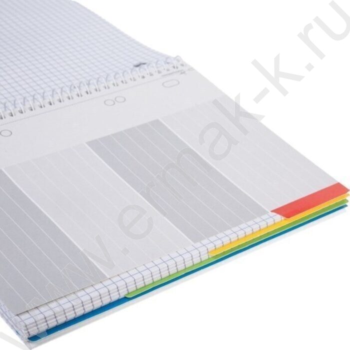 Тетрадь 120л клетка/спираль /4 цв. разделителя, перфорация на отрыв/тв.обл.Soft-touch "Four Devi | Фото 3