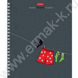 Тетрадь 120л клетка/спираль /3 цв. разделителя, перфорация на отрыв/тв.обл.Soft-touch "На верево | Фото 1