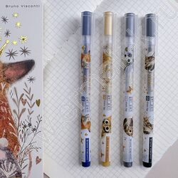 Ручка гелевая черная 0,5мм  UniWrite Котики счастья | Фото 4