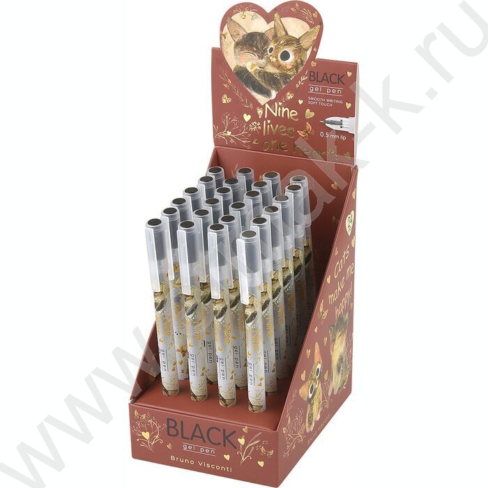 Ручка гелевая черная 0,5мм  UniWrite Котики счастья | Фото 6