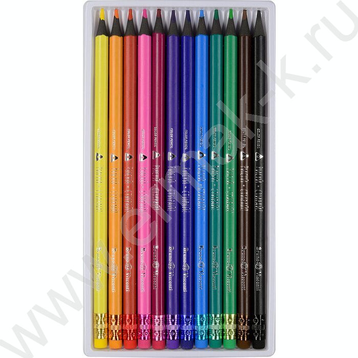 Карандаши пластиковые 12цв Рисуй и стирай с ластиком и точилкой 4вида | Фото 7