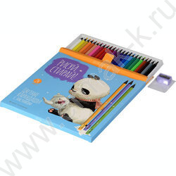 Карандаши пластиковые 24цв Рисуй и стирай с ластиком и точилкой 4вида | Фото 6