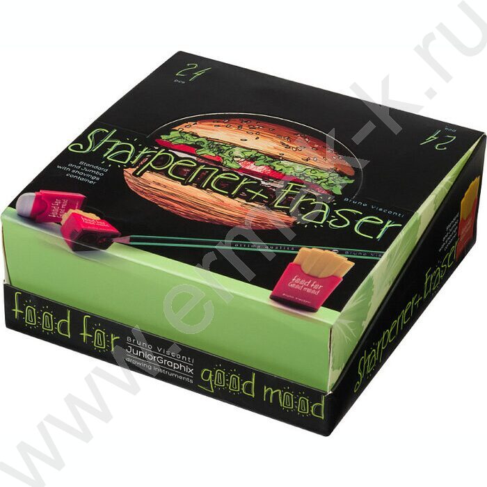 Точилка 2отв. пластик/с контейнером+ластик/ Good Mood.Картошка ассорти | Фото 6