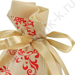 Мешочек д/подарков  20*30см Расписной узор, красный | Фото 5