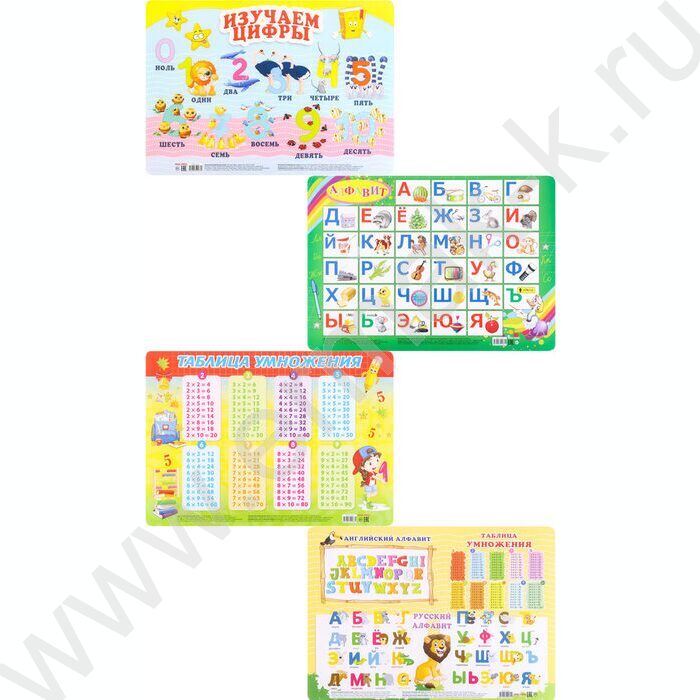 Накладка на стол для лепки А3 Таблица умножения пластик | Фото 2