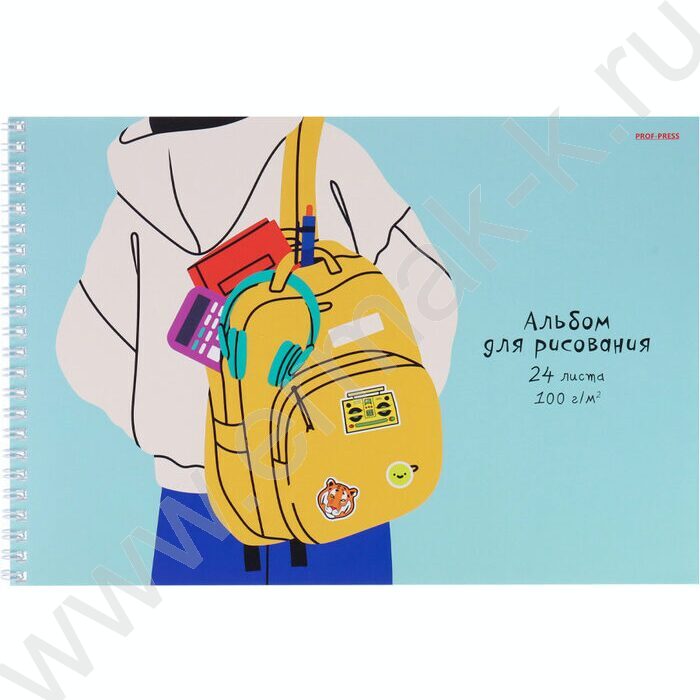 Альбом д/рисования-спираль 24л "Школьный рюкзак" | Фото 1