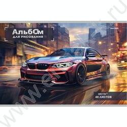 Альбом д/рисования 40л "Городские огни и авто" ассорти | Фото 2