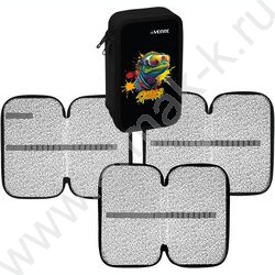 Пенал б/наполн. 3молнии 205x120мм "Cool Lizard", картон с покрытием из фольги с конгрев. тиснени | Фото 1