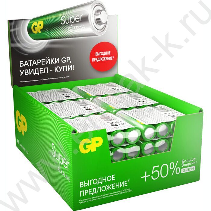 Батарейка GP Super G-Tech AA (LR6) 15A алкалиновая, SB4 /спайка 4шт/ | Фото 4
