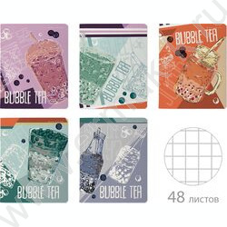 Тетрадь  48л клетка "Bubble tea" /мат.лам.Soft Touch/ ассорти | Фото 1