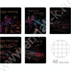 Тетрадь  48л клетка "Tokyo drift" /мат.лам.Soft Touch/выб.УФ-лак/ ассорти | Фото 1