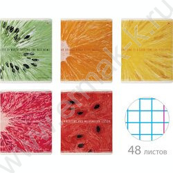 Тетрадь  48л клетка "Exotic fruits" /УФ- лак сплошной/ 5видов | Фото 1