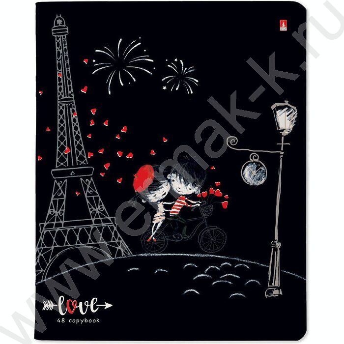 Тетрадь  48л клетка "Романтика.Black" /УФ- лак сплошной/ 5видов | Фото 4