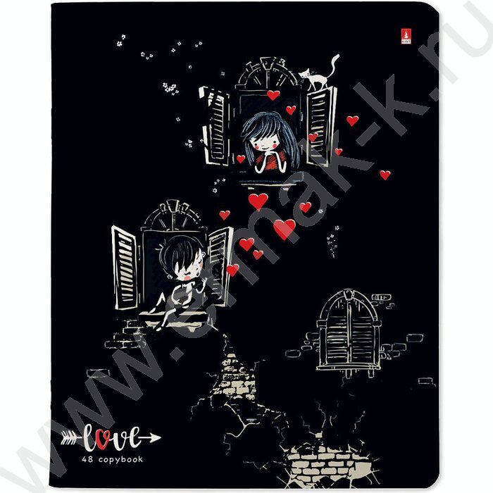 Тетрадь  48л клетка "Романтика.Black" /УФ- лак сплошной/ 5видов | Фото 5