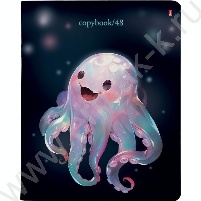 Тетрадь  48л клетка "Octopus party" /мат.лам./ 5видов | Фото 2
