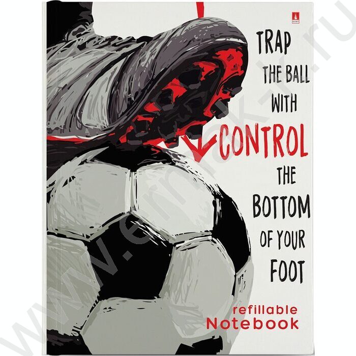 Тетрадь  80л клетка/кольца "Football.Black and white" со смен.блоком | Фото 1