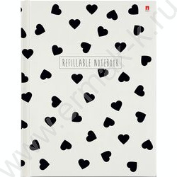 Тетрадь  80л клетка/кольца "Black&White" со смен.блоком | Фото 1