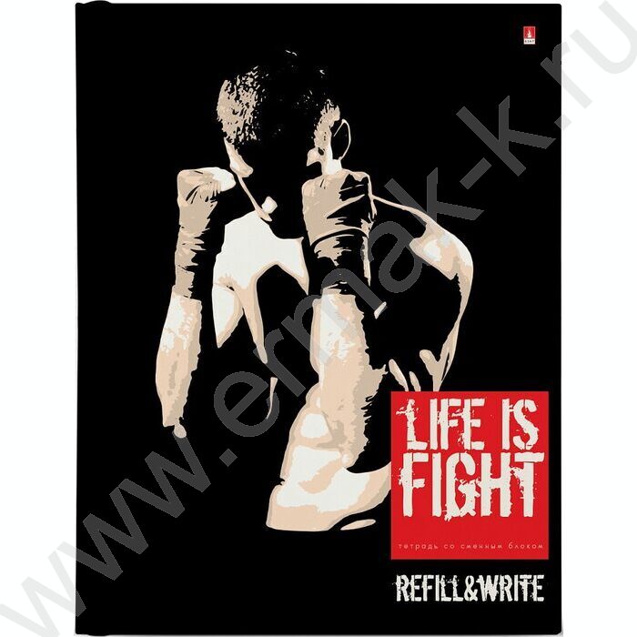 Тетрадь  80л клетка/кольца "Бойцовский клуб" со смен.блоком | Фото 1