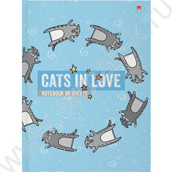 Бизнес-блокнот  80л А6 тв.обл. "Cats in love" | Фото 1