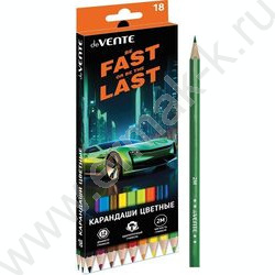 Карандаши  18цв Fast Or Last /шестигранные/ 2М, d грифеля-2,8мм /карт.коробка | Фото 1