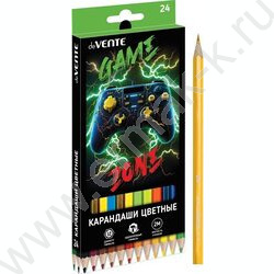 Карандаши  24цв Gamer /шестигранные/ 2М, d грифеля-2,8мм /карт.коробка | Фото 1