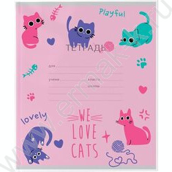 Обложка  209*350мм  д/тетрадей и дневников "Funny Cats" /прозр.с цветным рисунком /набор 3шт/ | Фото 1