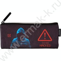Пенал-плоский на молнии 21,5*9*1см "Hacker" /иск.кожа, с подкладом | Фото 1